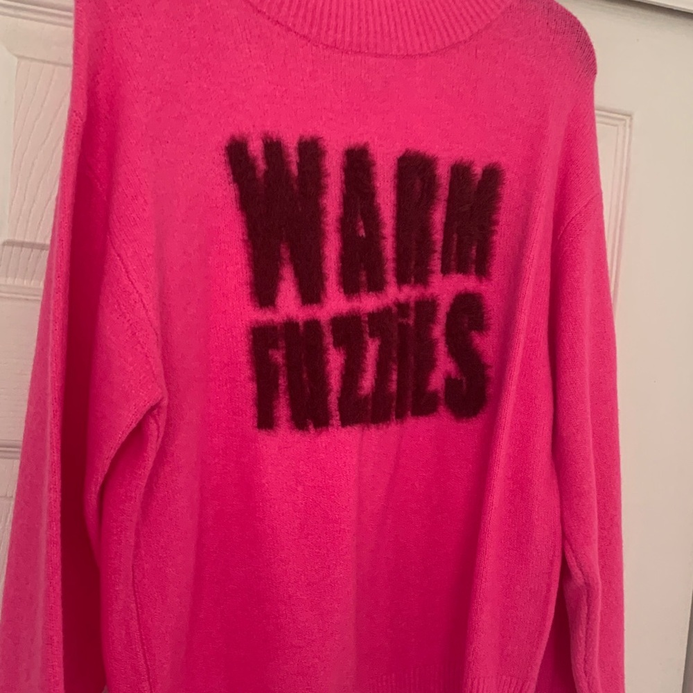 a new day Hot Pink Crewneck Sweater with Black Graphic